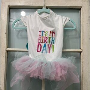Pet Circle brand ,It's My Birthday XL dog dress NWT , multi color with tulle !